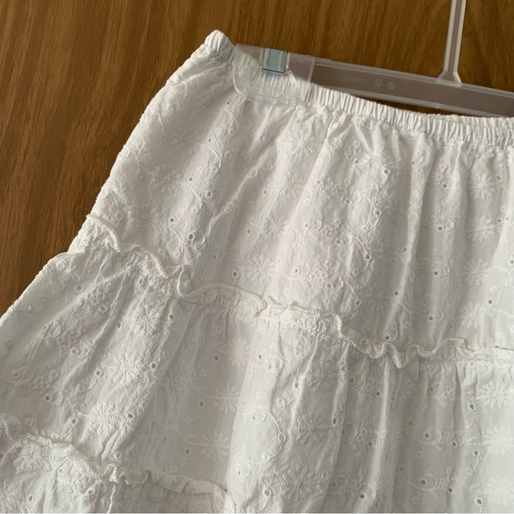 White Eyelet Mini Skirt - Picture 3 of 5